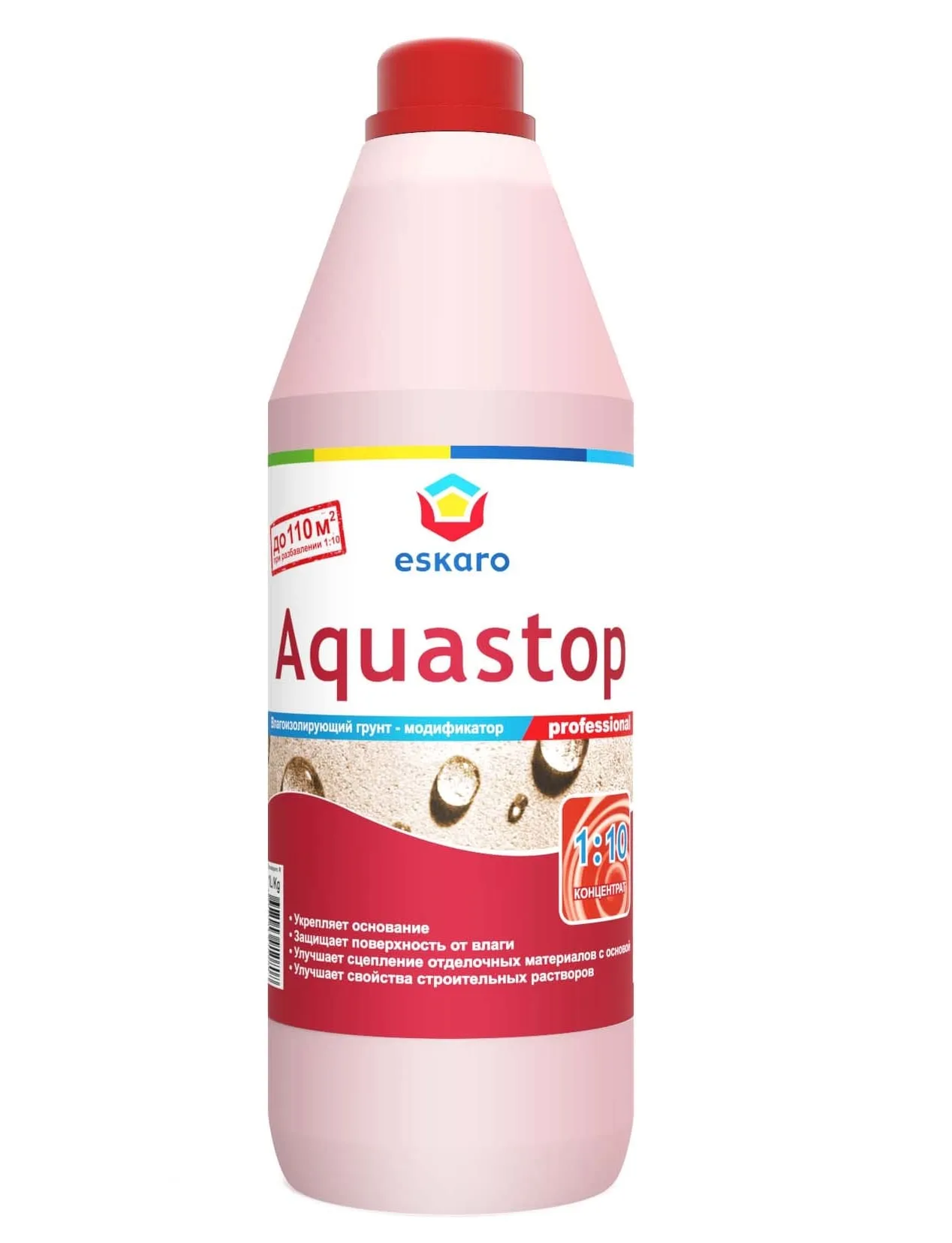 Проф. влагоизол. конц. 1:10 Eskaro Aquastop Prof 1л (упак. 6шт.) (розовый)