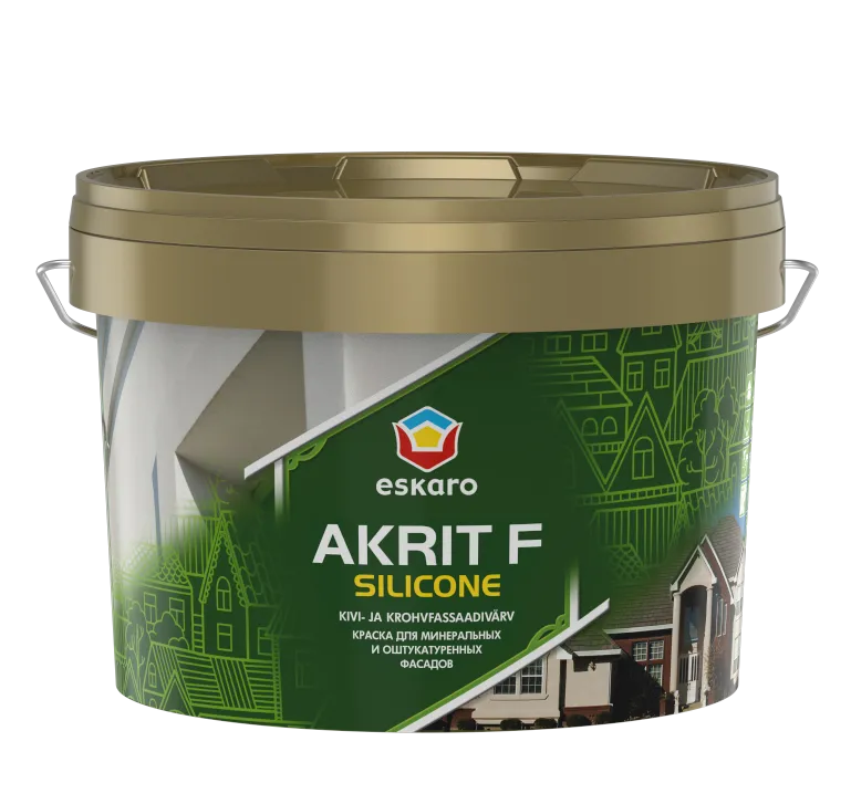 Краска для минеральных и оштукатуренных фасадов Eskaro Akrit F Silicone (База А - белая) 2.7 л