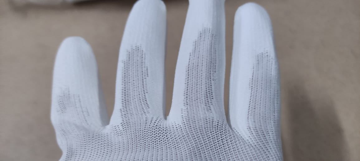Рабочие защитные строительные перчатки Sheetrock белые, полиэстер с обивкой из полиуретана, размер L