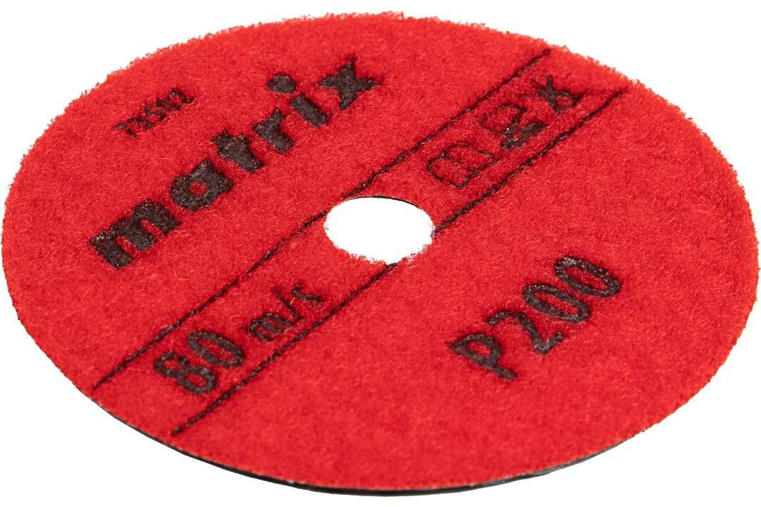 Круг Matrix Алмазный гибкий шлифовальный, сухое шлифование, 100мм, Р200 (5шт/уп)								