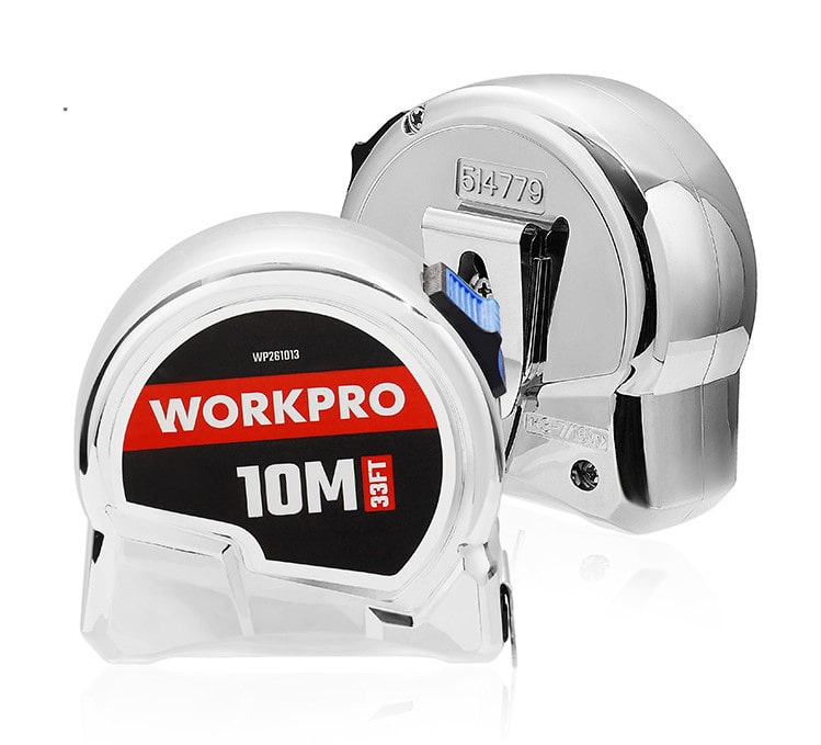 Рулетка Workpro хромированная 10м*25мм (WP261013)								