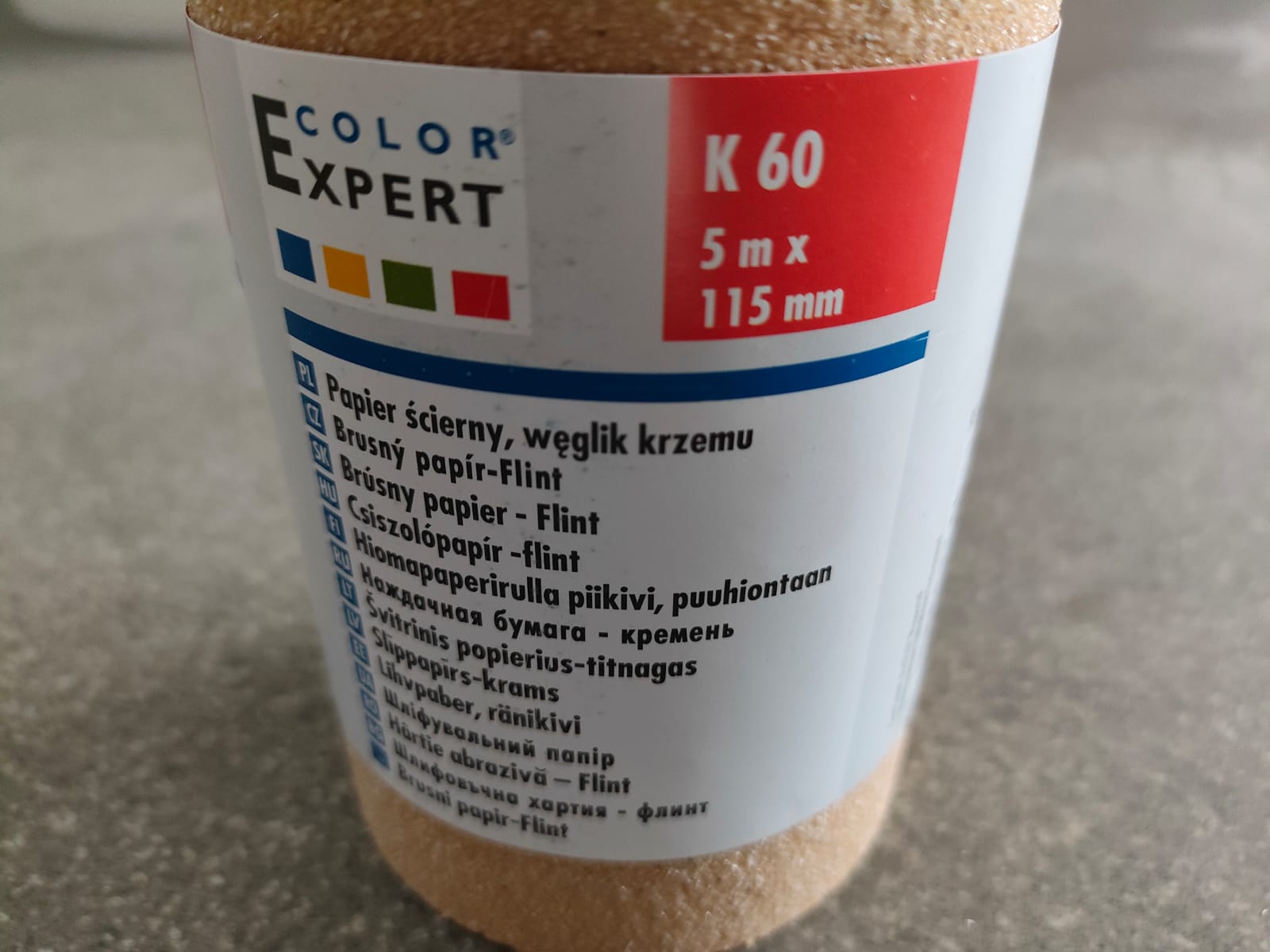 Наждачная бумага, кремн. крошка, зерно К60, рулон, бумажная основа Color Expert (93106527)								