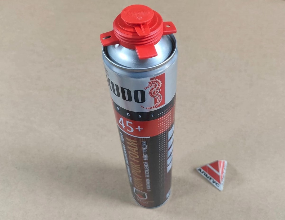 Огнестойкая строительная монтажная пена FIRE PROOF 45+ всесезонная, профессиональная KUDO 1000 мл								