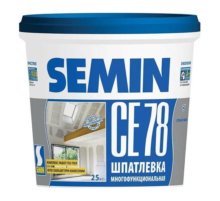Шпатлевка полимерная универсальная многофункциональная SEMIN СЕ 78 синяя крышка 25 кг