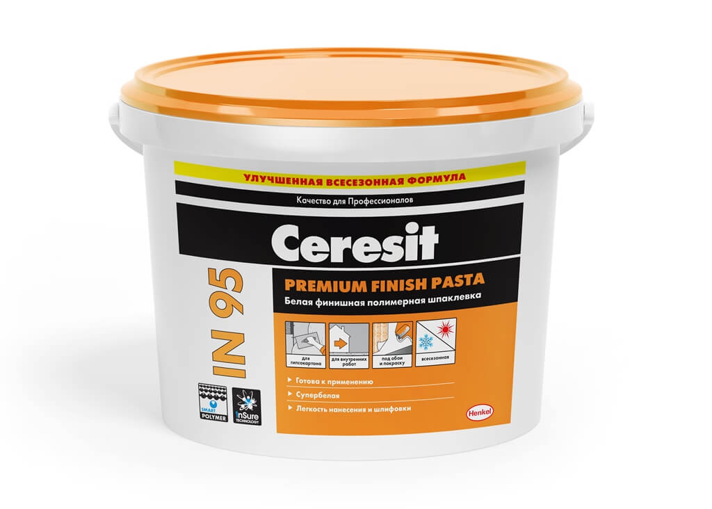 Готовая полимерная шпаклевка всесезонная Церезит (Ceresit) IN 95 25 кг