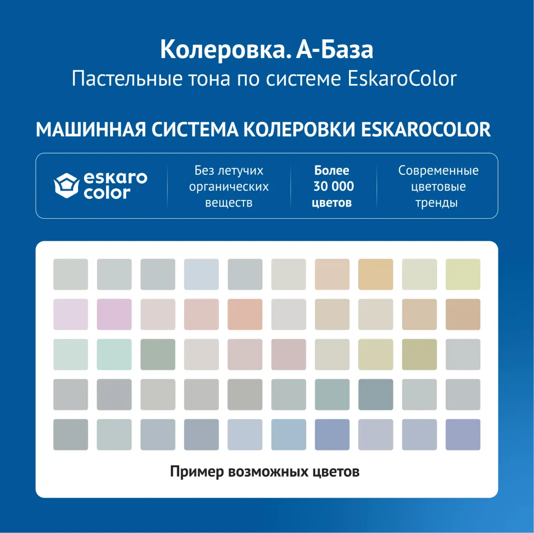 Моющаяся шелковоматовая краска для стен Eskaro Akrit 7 (База А - белая) 0,95 л