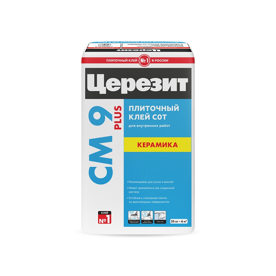 CM 9 Plus ЦЕРЗИТ Клей для плитки для внутренних работ, 25кг								