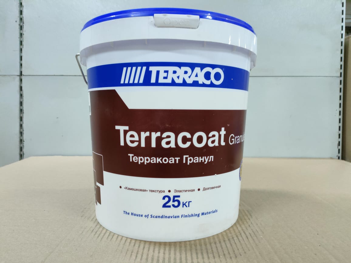 Фасадная декоративная штукатурка с текстурой "Шуба" акрил Terracoat Granule (2 мм) Acrylic 25 кг								