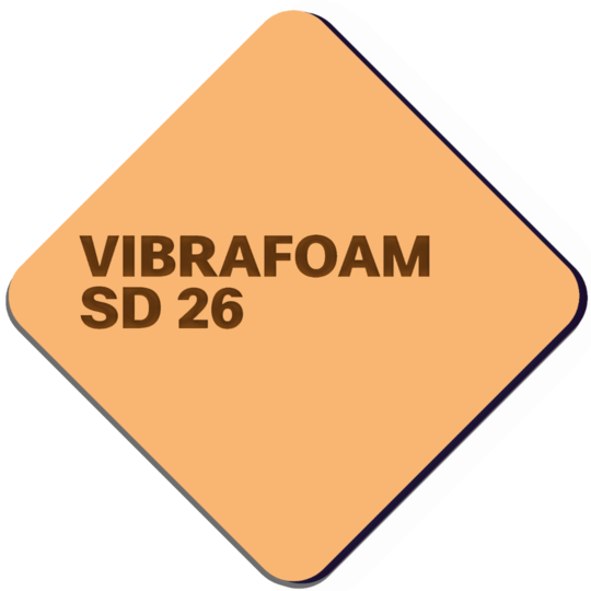 Эластомер Вибрафом (Vibrafoam) SD 26 оранжевый 2000х500x12,5 мм