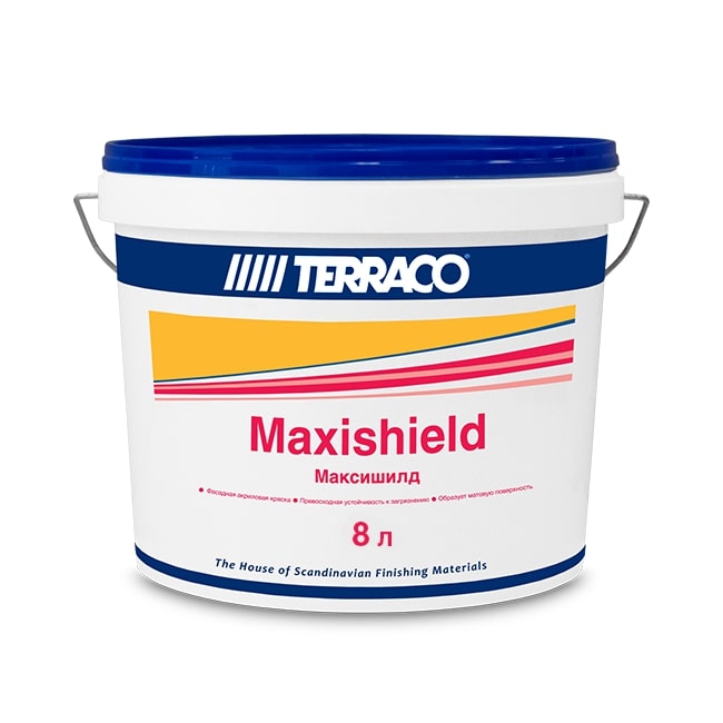 Матовая акриловая краска для фасадных и внутренних работ Maxishield 8л (48)