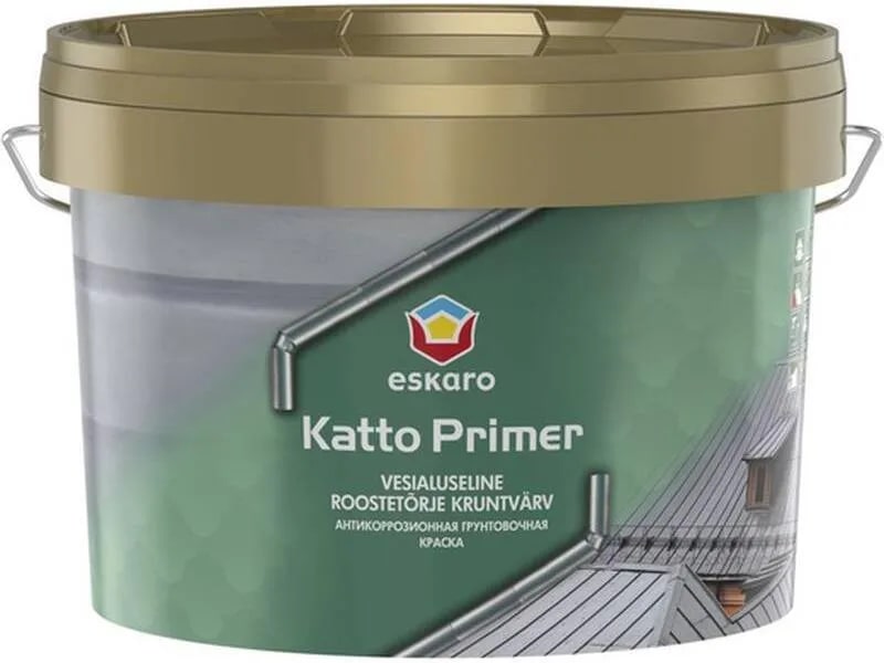 Краска антикоррозийная грунтовочная для металлических крыш Eskaro Katto Primer 2,7л								