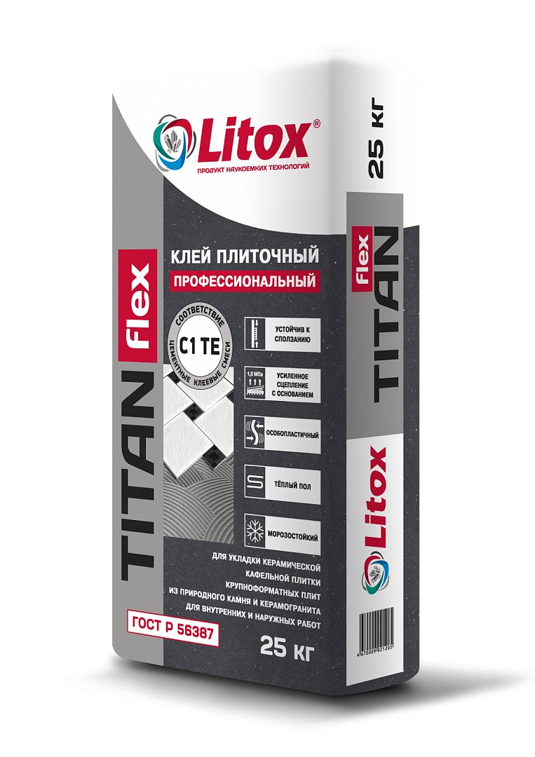 Клей плиточный профессиональный Литокс Titan FLEX 25 кг
