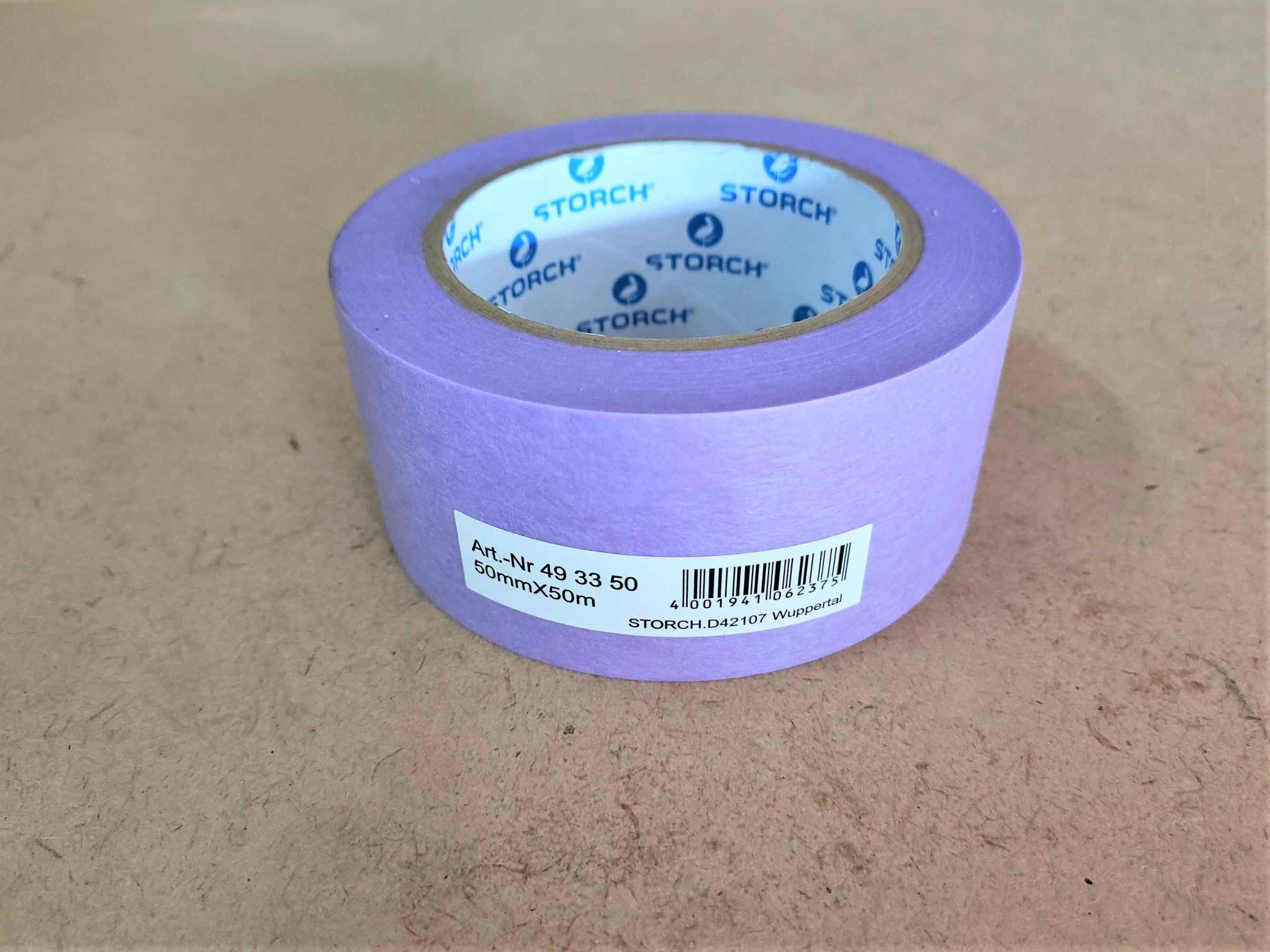Лента малярная сверхтонкая, рисовая бумага, фиолетовая 50 мм х 50 м STORCH