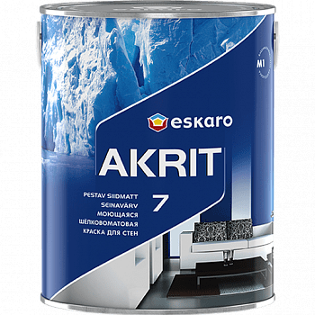 Моющаяся шелковоматовая краска для стен Eskaro Akrit 7 (База TR - прозрачная) 0,9 л								