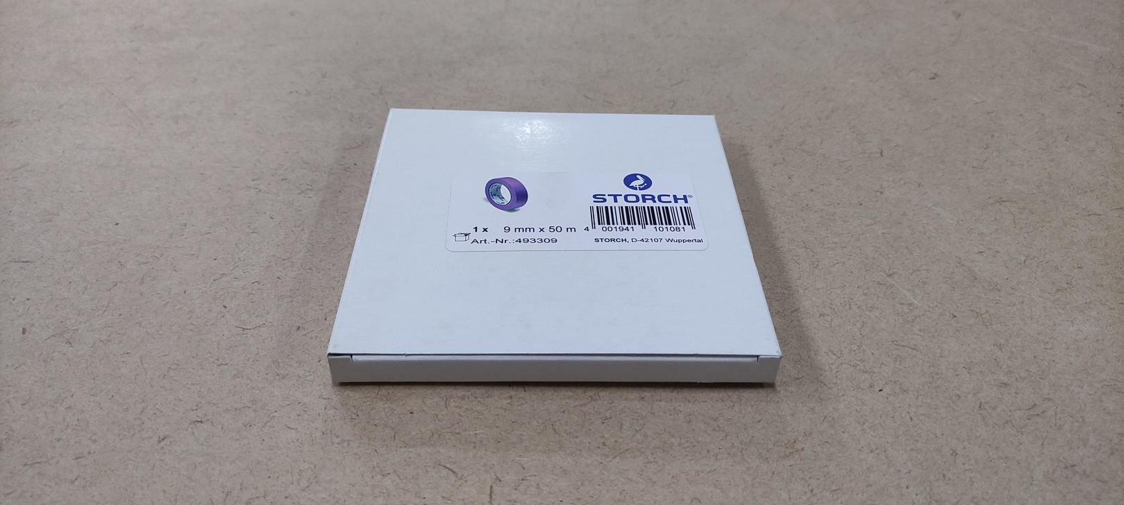 Лента малярная бумажная экстратонкая (0,085 мм) рисовая бумага фиолет 9 мм х 50 м STORCH (493309)