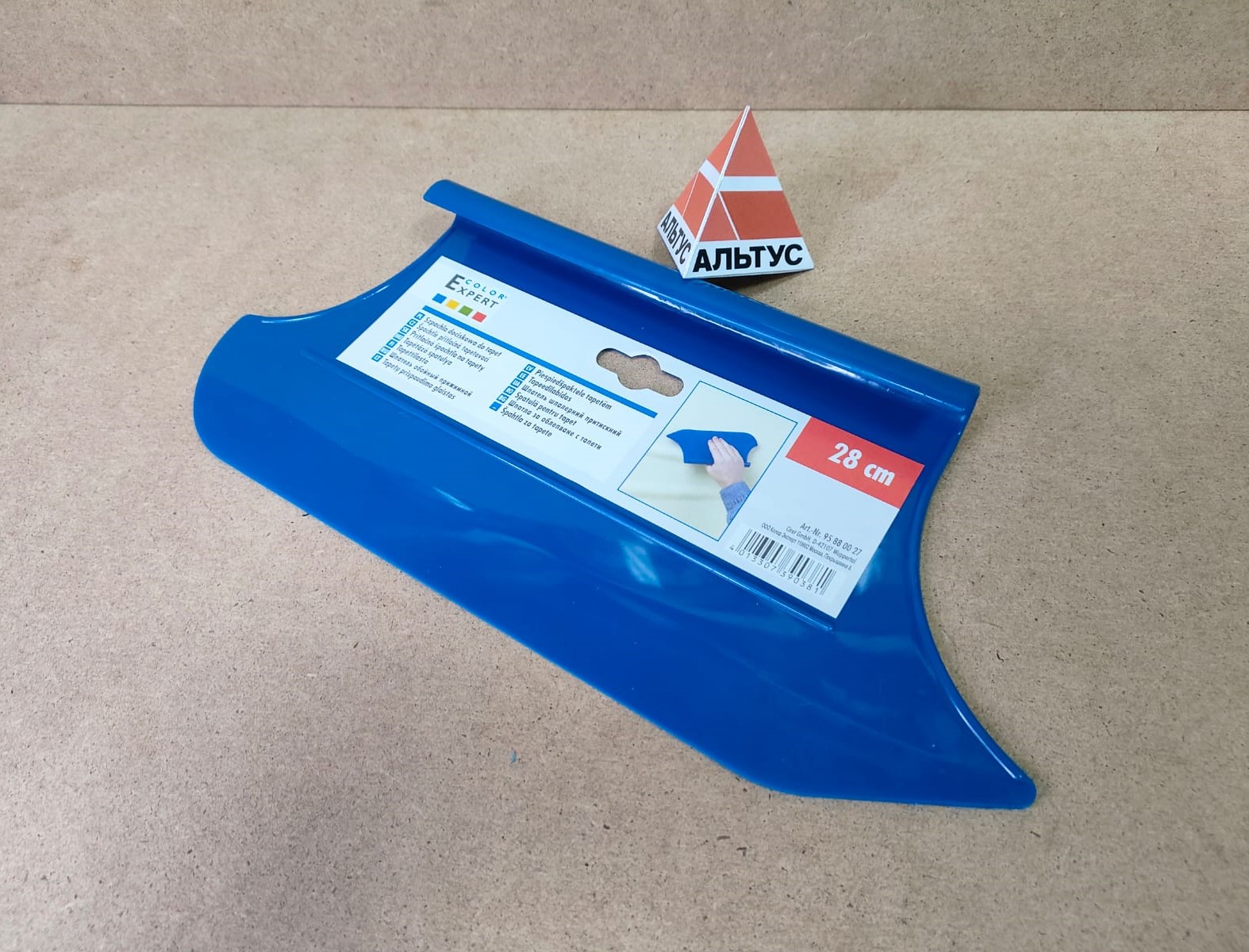 Шпатель прижимной обойный 28см, синий пластик Color Expert (95880027)