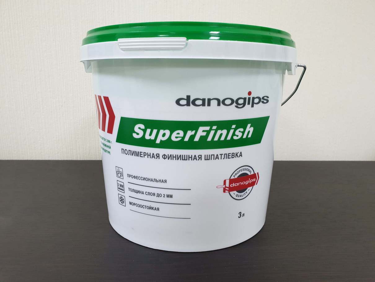 Шпатлевка полимерная финишная Даногипс СуперФиниш 5 кг / Danogips SuperFinish 3 л