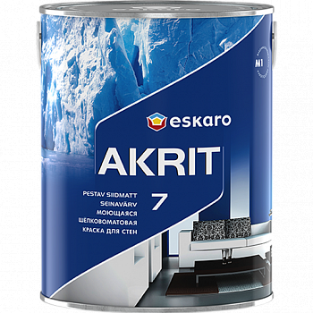 Краска акрилатная матовая интерьерная с высокой износостойкостью "Eskaro Akrit-7" ОСНОВА TR 2.7 л