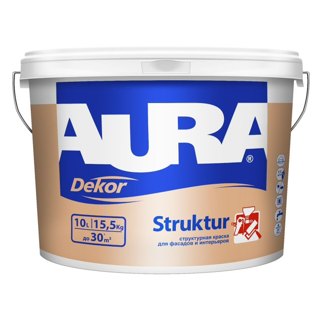 Структурная краска для фасадов и интерьеров Aura Decor Structur 2,5 л