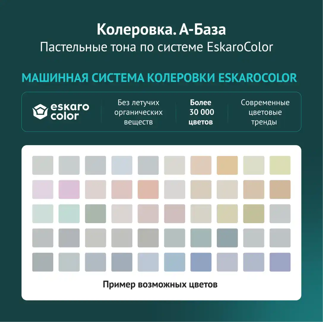Особо прочная моющаяся полуматовая краска для стен Eskaro Akrit 20 (База А - белая) 9.5 л
