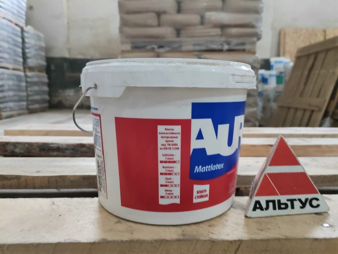 Краска моющаяся для стен и потолков AURA MATTLATEX основа TR 2,7л СТОК								