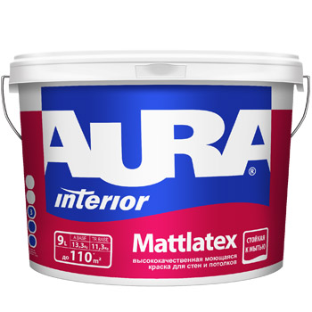 Краска моющаяся для стен и потолков AURA Mattlatex Interior / Аура Матлатекс 2,7 л (база А)								