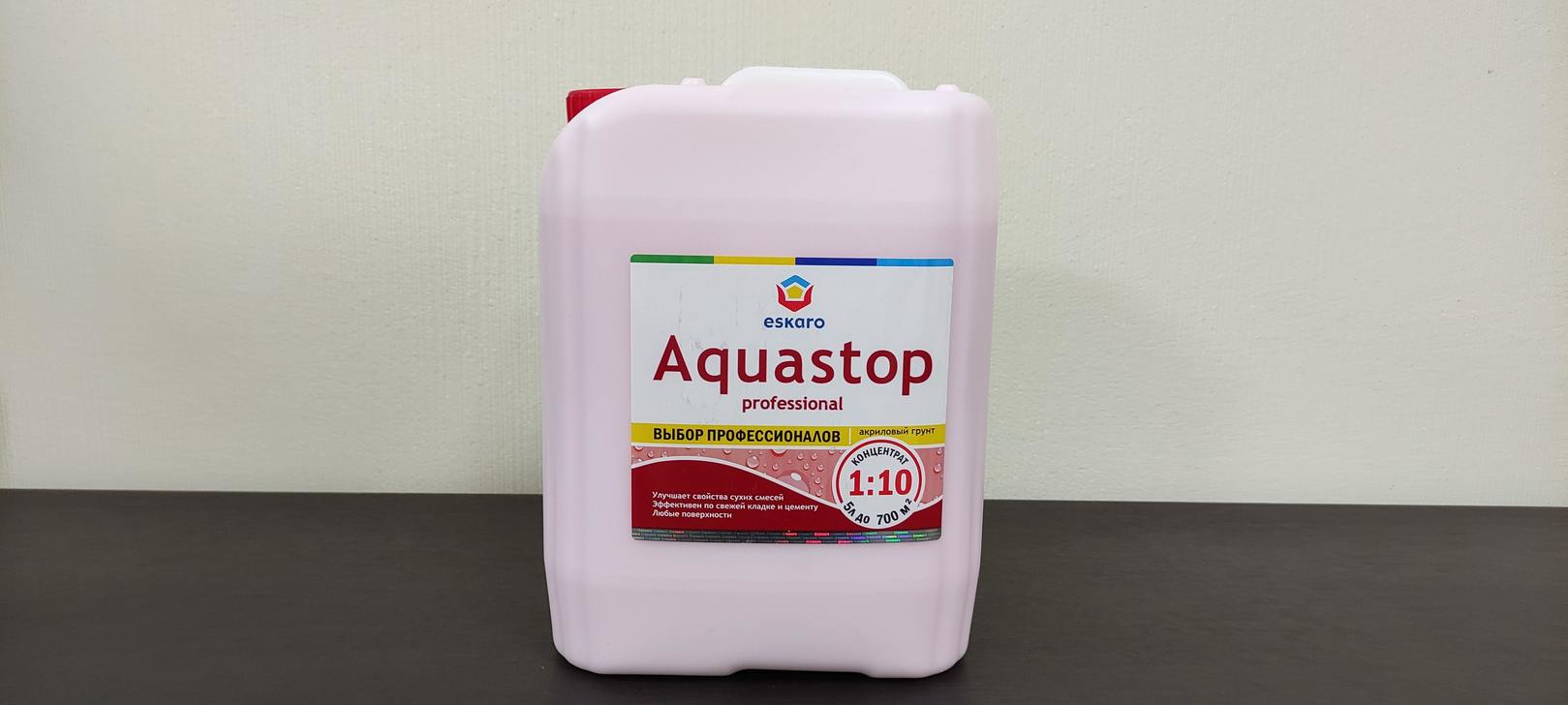 Грунт влагоизолятор (грунтовка) 5 л Eskaro Aquastop Professional (концентрат 1:10)								