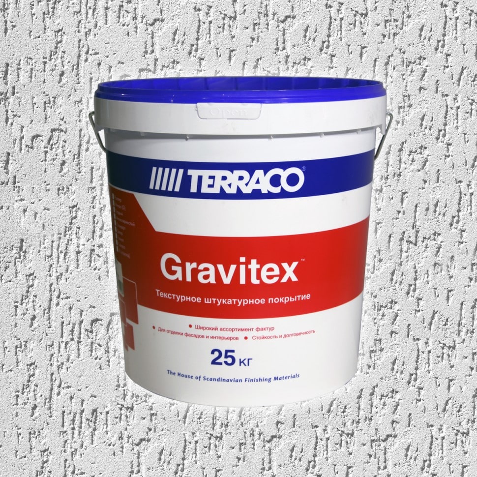 Фасадная штука-ка с текстурой "Короед" акрил Gravitex XL (1,5мм) Acrylic 25кг (27)