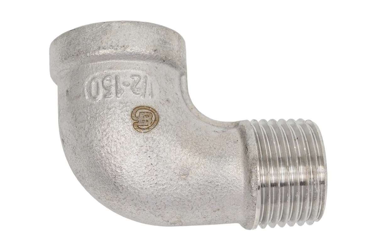 Угольник 1/2 ВР/НР, Ду15, нерж., 129-1971								