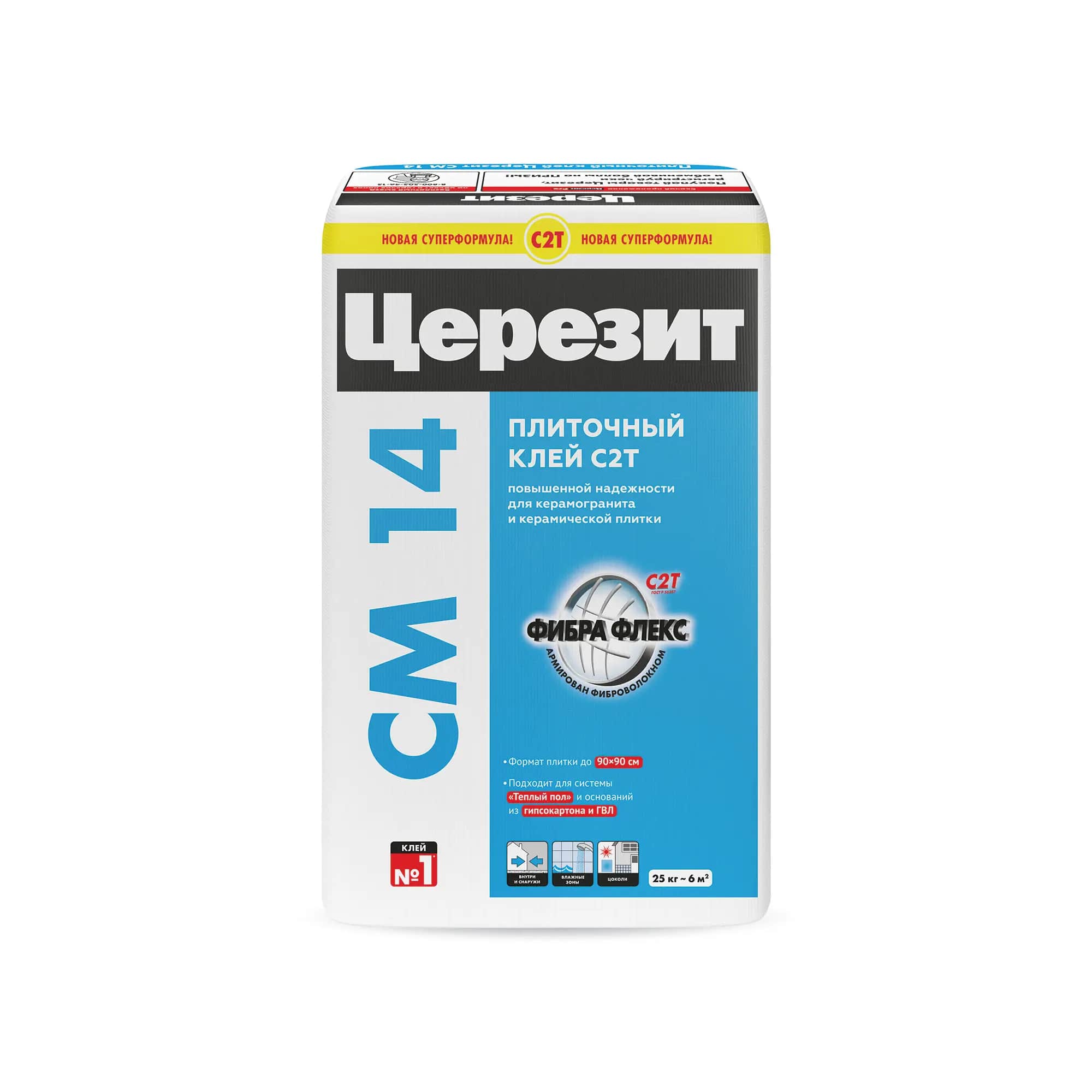 Клей для керамической плитки и керамогранита Ceresit CM 14 «Extra», 25 кг, универсальный								