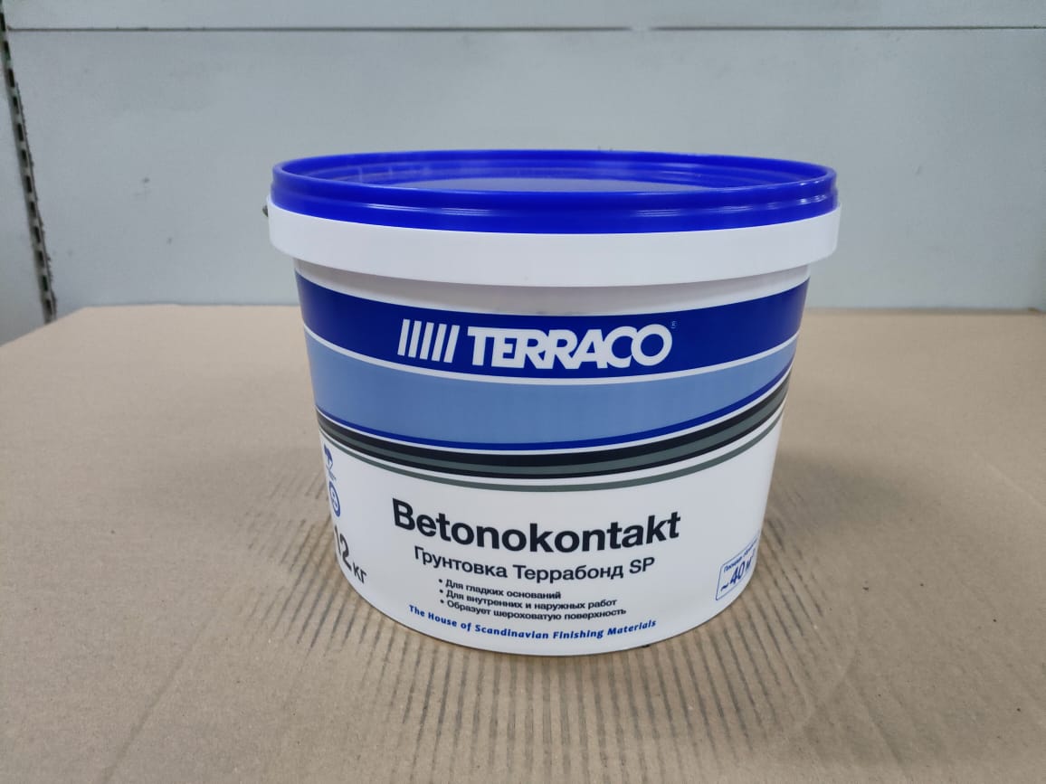Грунтовка для обработки гладкого бетона "Бетоноконтакт" Terrabond SP 12 кг