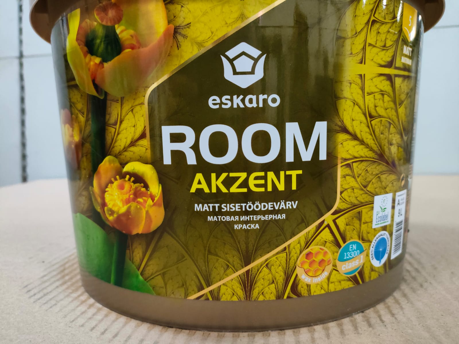 Матовая интерьерная краска Eskaro Akzent Room (База А - белая) 9 л