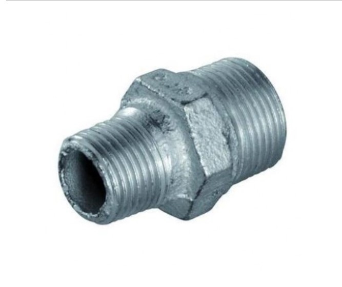 Двойной ниппель уменьшенный 3/4" внешняя резьба 1/2" наружная резьба								