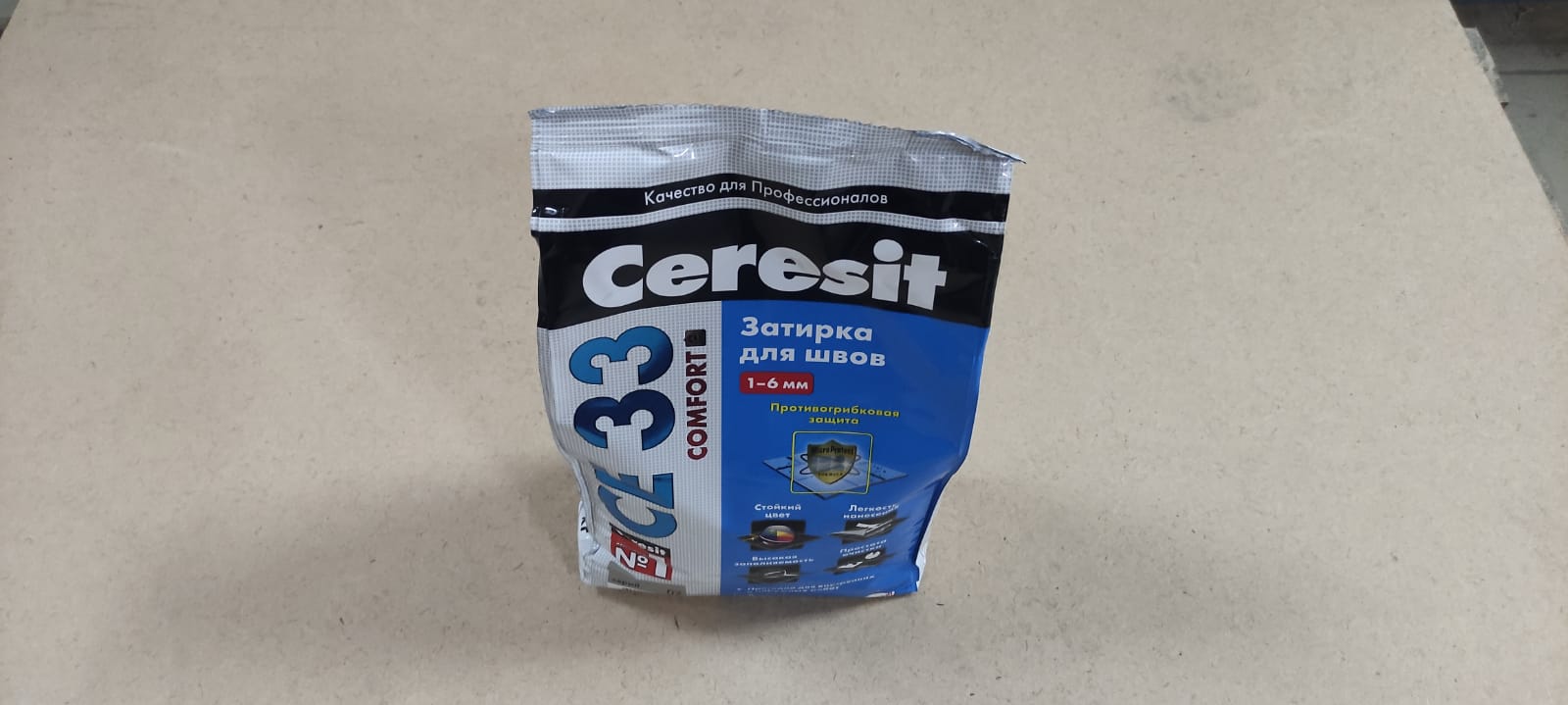 Затирка для швов Ceresit / Церезит CE 33 Comfort 5 кг (цвет: серый)								