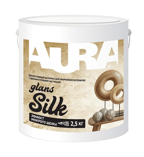 Декоративный материал "AURA Silk Glans" 2,5кг/2,016л								