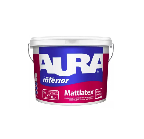 Краска моющаяся для стен и потолков AURA Mattlatex Interior / Аура Матлатекс 15 л (база А)
