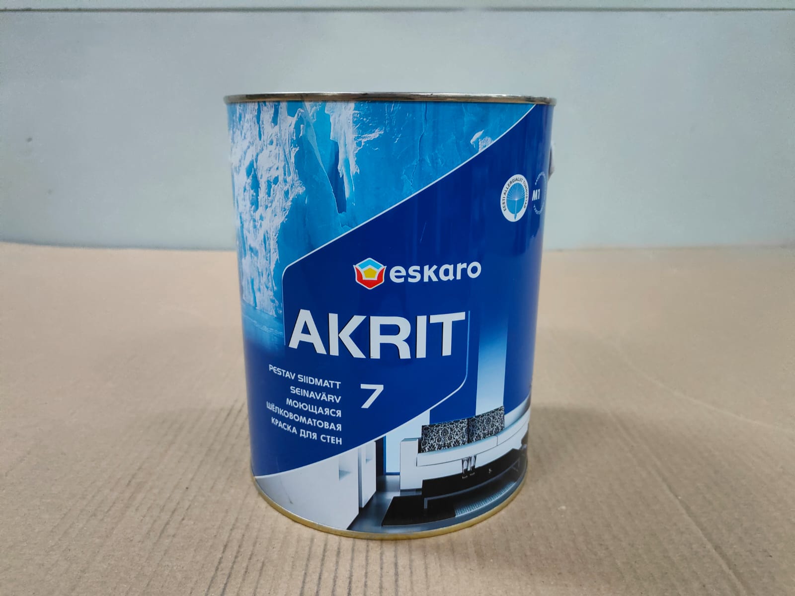 Моющаяся шелковоматовая краска для стен Eskaro Akrit 7 (База А - белая) 2,85 л								