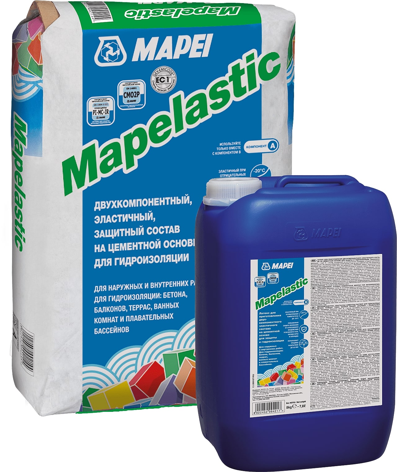 Жидкость для гидроизоляции Mapei Mapelastic /В 8кг
