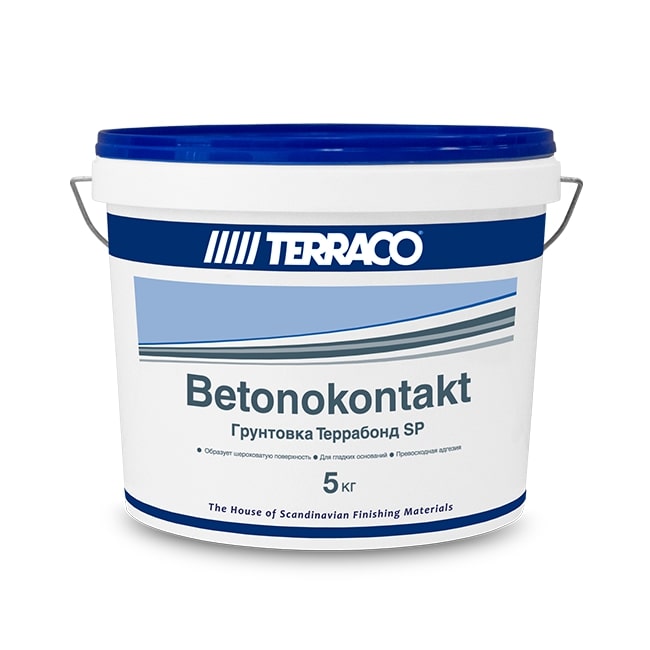 Грунтовка для обработки гладкого бетона "Бетоноконтакт" Terrabond SP 5 кг								