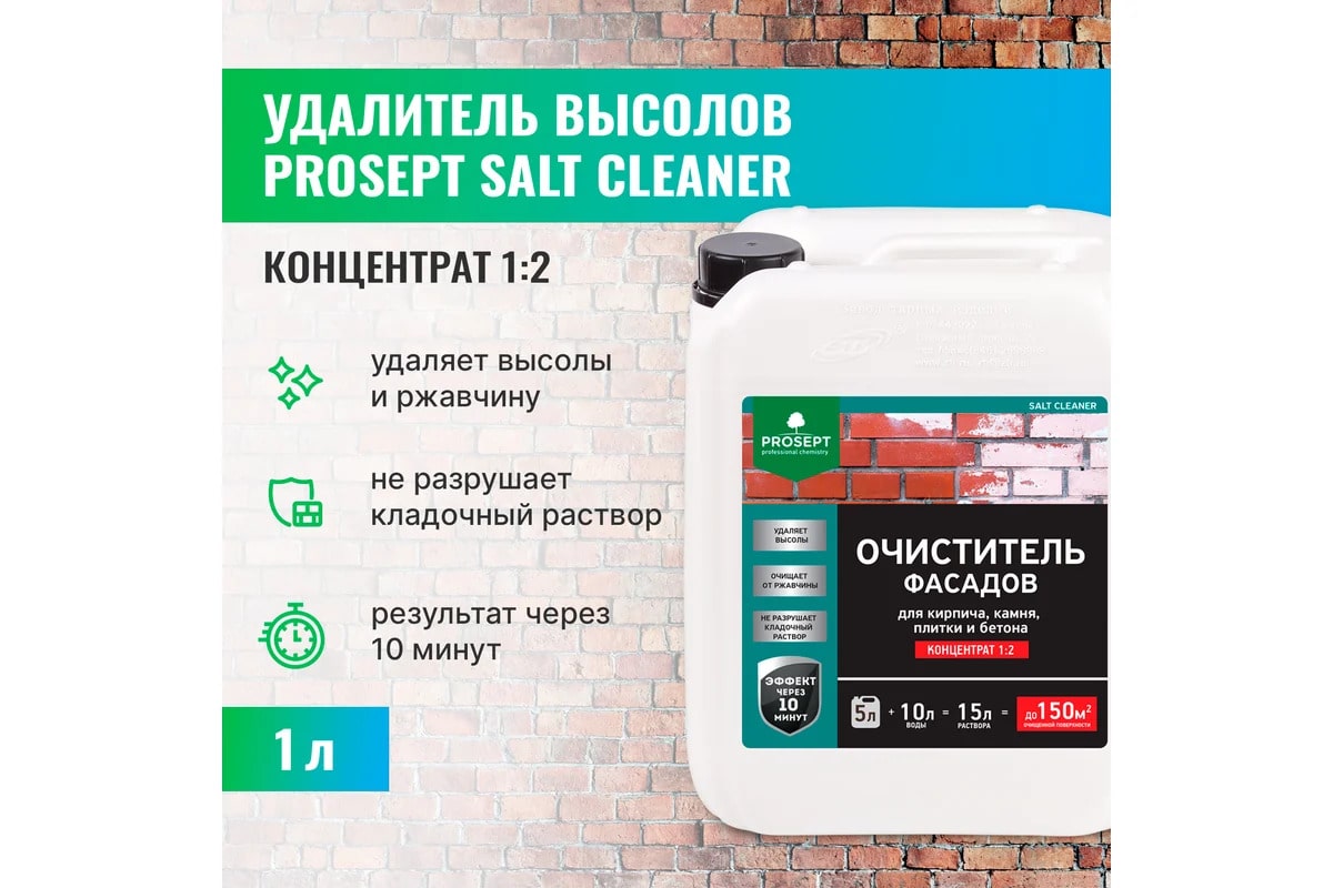 Удалитель высолов концентрат 1:2 SALT CLEANER PROSEPT, 5 л								