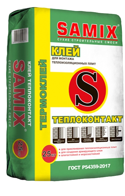 Клей для теплоизоляции Теплоконтакт 25 кг САМИКС								