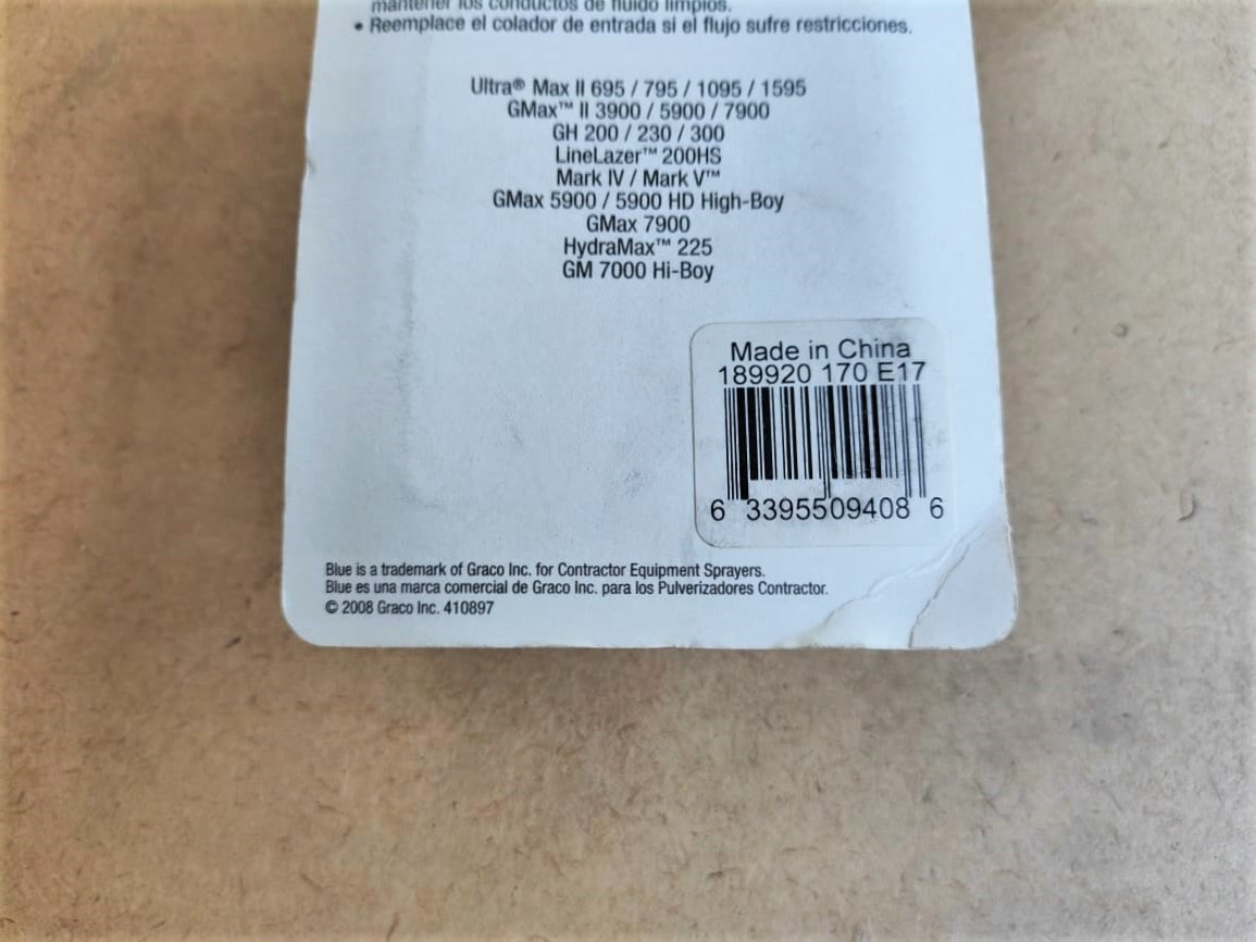 Фильтр грубой очистки, Mark V, Ultra Max 795/1095/1595/695, одинарный, нерж, вн. 1, 16 меш Graco								