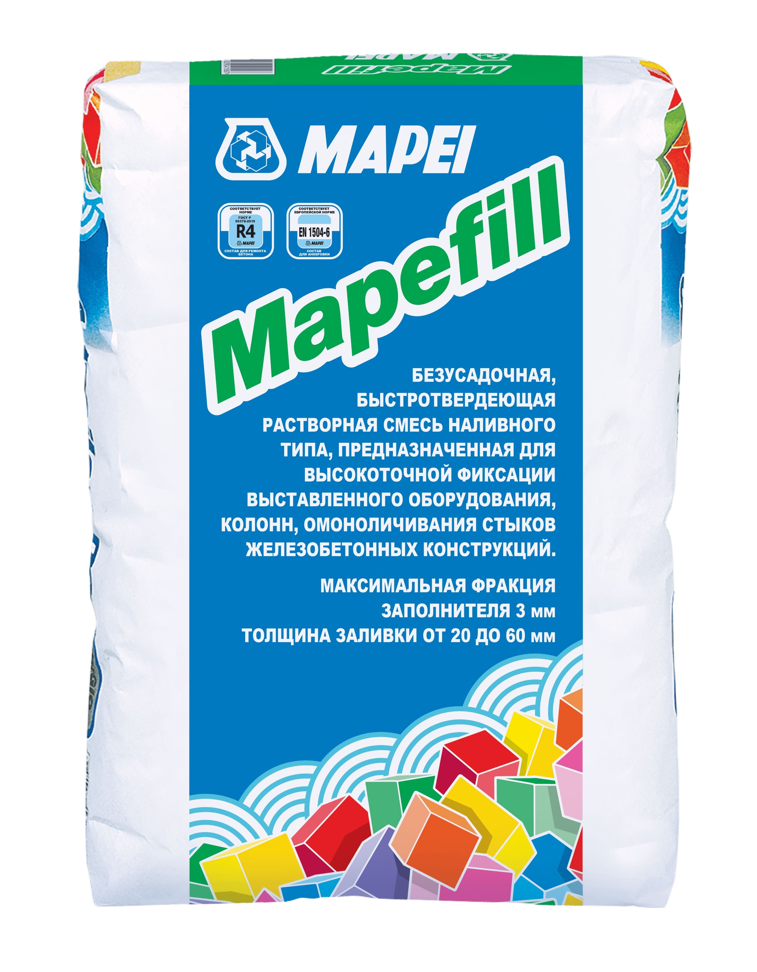 Цементный раствор для анкеровки Mapei Mapefill 25кг