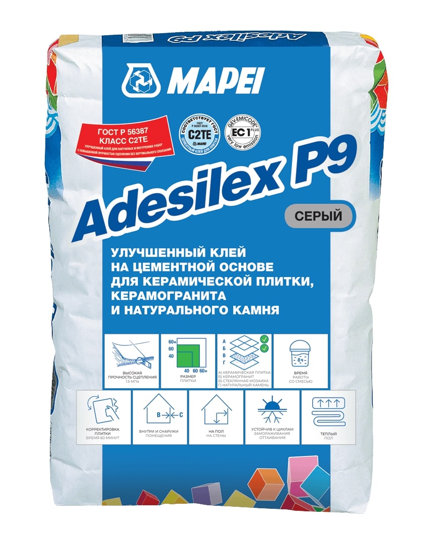 Клей на цементной основе Mapei Adesilex P9 серый (25кг)								