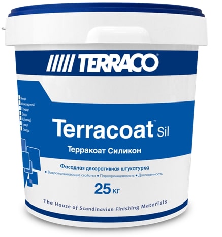 Фасадная декоративная штукатурка с текстурой "Шуба" Terracoat Granule NP(1,5 мм) Silicone 25 кг								