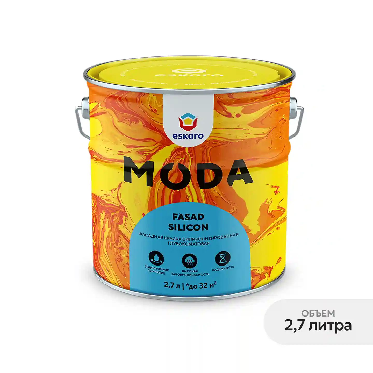 Фасадная краска силиконизированная Eskaro MODA Fasad Silicon (База TR - прозрачная) 2.7 л