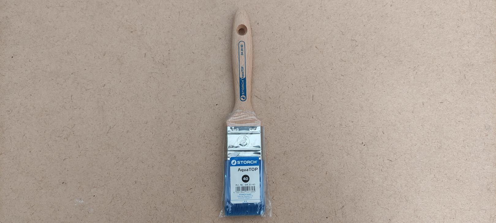 Кисть флейцевая AquaTop, 40 мм, размер 9, синтетическая щетина STORCH (042040)