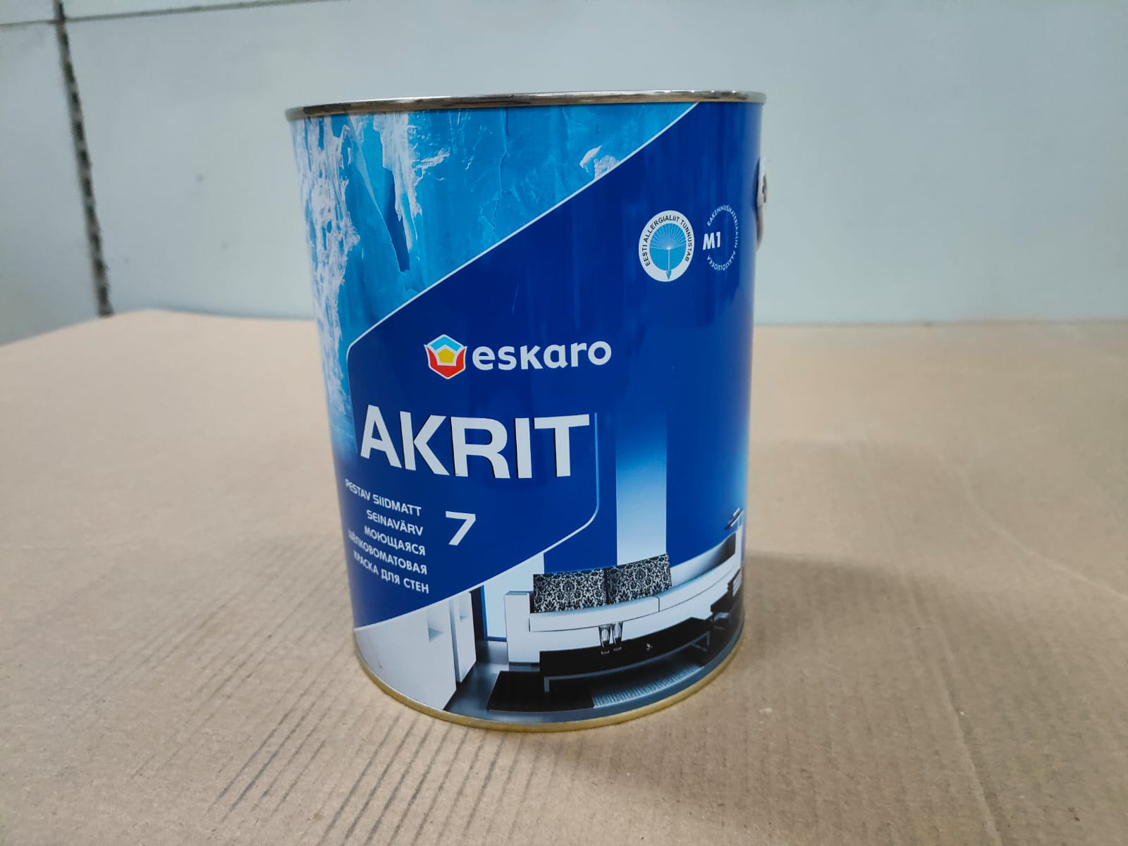 Моющаяся шелковоматовая краска для стен Eskaro Akrit 7 (База А - белая) 2,85 л