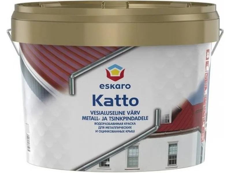 Краска атмосферостойкая для металлических крыш "Eskaro Katto база TR 2,7л"